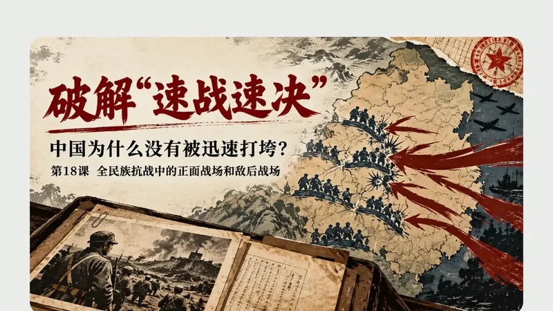 八年级上册第十八课《全民族抗战中的正面战场和敌后战场》商品图预览